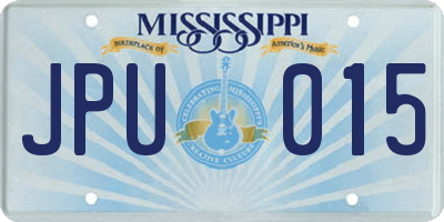 MS license plate JPU015