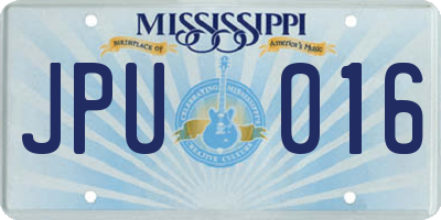 MS license plate JPU016