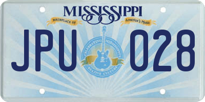 MS license plate JPU028