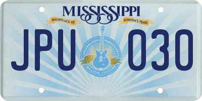 MS license plate JPU030