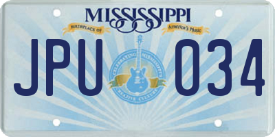 MS license plate JPU034