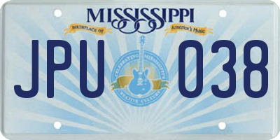MS license plate JPU038