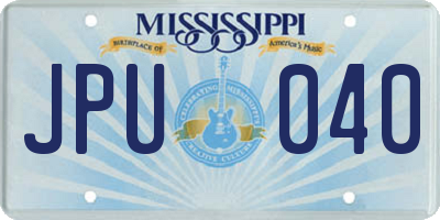 MS license plate JPU040