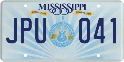 MS license plate JPU041