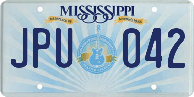 MS license plate JPU042
