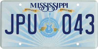 MS license plate JPU043