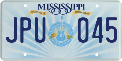 MS license plate JPU045