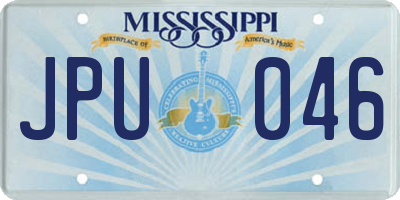 MS license plate JPU046
