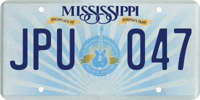 MS license plate JPU047