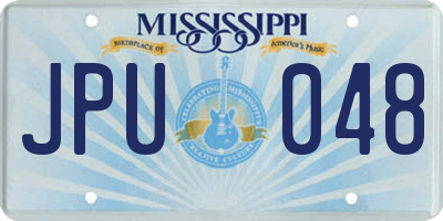 MS license plate JPU048