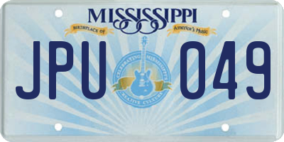 MS license plate JPU049