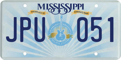 MS license plate JPU051