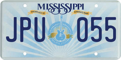 MS license plate JPU055