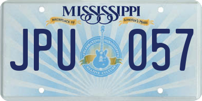 MS license plate JPU057