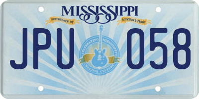 MS license plate JPU058