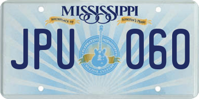 MS license plate JPU060