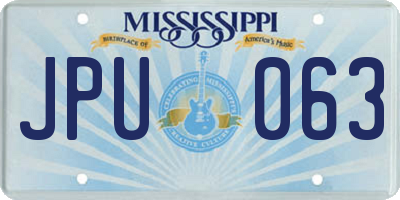 MS license plate JPU063