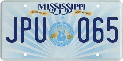 MS license plate JPU065