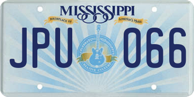 MS license plate JPU066