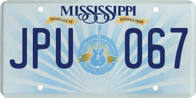 MS license plate JPU067