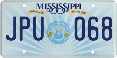 MS license plate JPU068