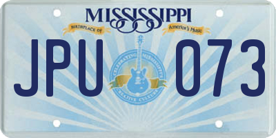 MS license plate JPU073