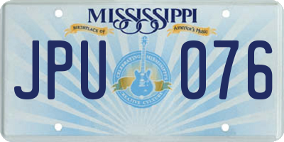 MS license plate JPU076