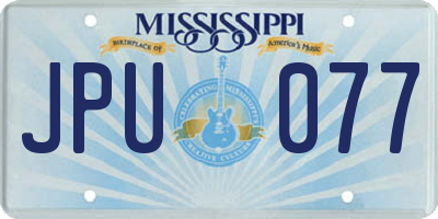 MS license plate JPU077