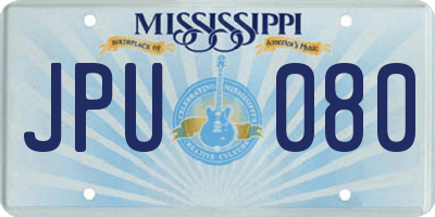 MS license plate JPU080