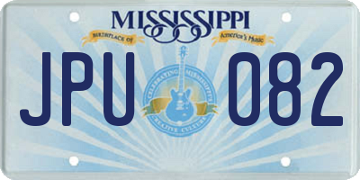 MS license plate JPU082