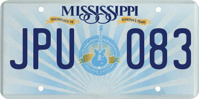 MS license plate JPU083