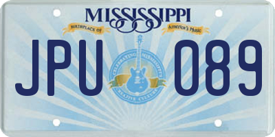 MS license plate JPU089