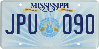 MS license plate JPU090
