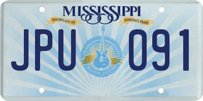 MS license plate JPU091