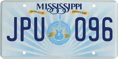 MS license plate JPU096