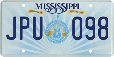 MS license plate JPU098