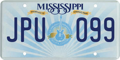 MS license plate JPU099