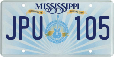 MS license plate JPU105