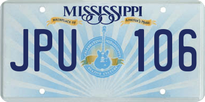 MS license plate JPU106