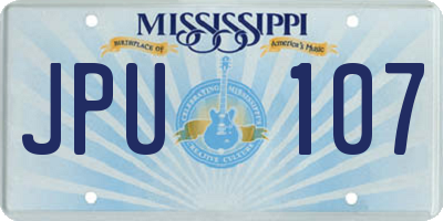 MS license plate JPU107