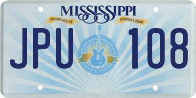 MS license plate JPU108