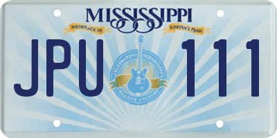 MS license plate JPU111