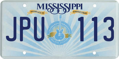 MS license plate JPU113