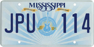 MS license plate JPU114