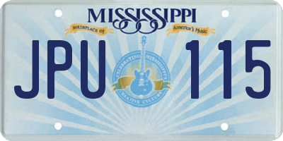 MS license plate JPU115