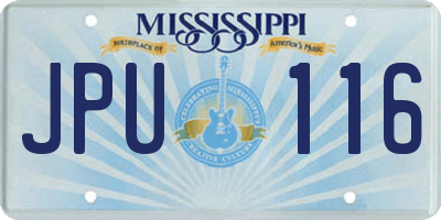 MS license plate JPU116