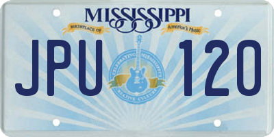 MS license plate JPU120