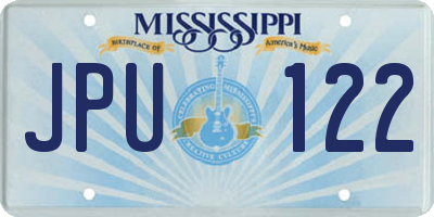 MS license plate JPU122