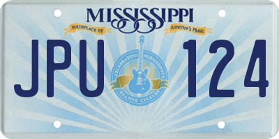 MS license plate JPU124
