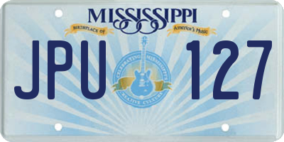 MS license plate JPU127